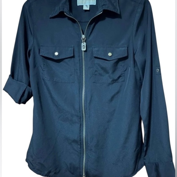 Michael Kors Black Full Zip Dress Top Size S - Picture 3 of 7